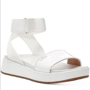 NWOT UGG White‎ Lennox Platform Sandal Ankle Wrap Size 7.5